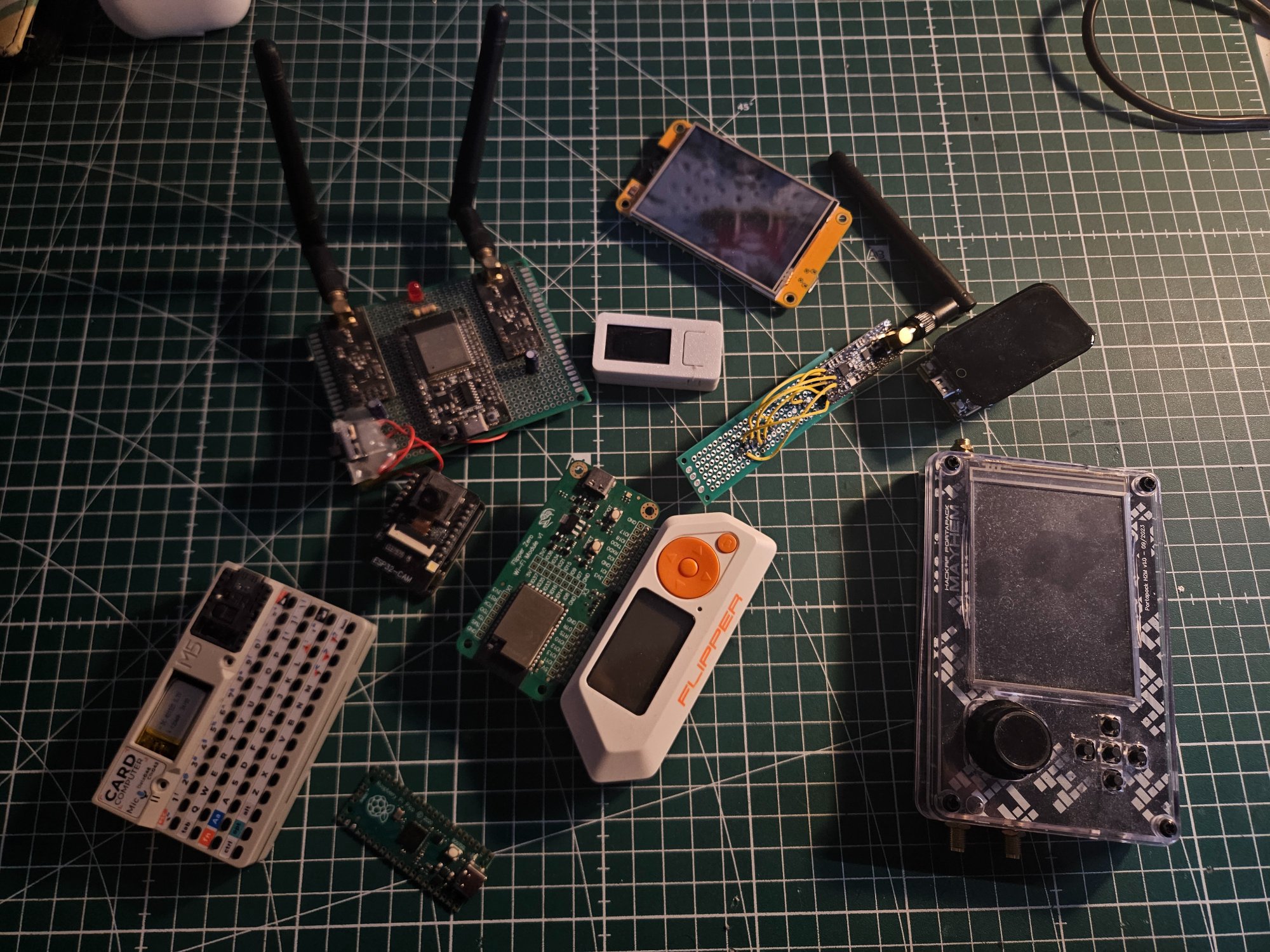 Hardware hacking setup - Flipper Zero, ESP32, WiFi boards